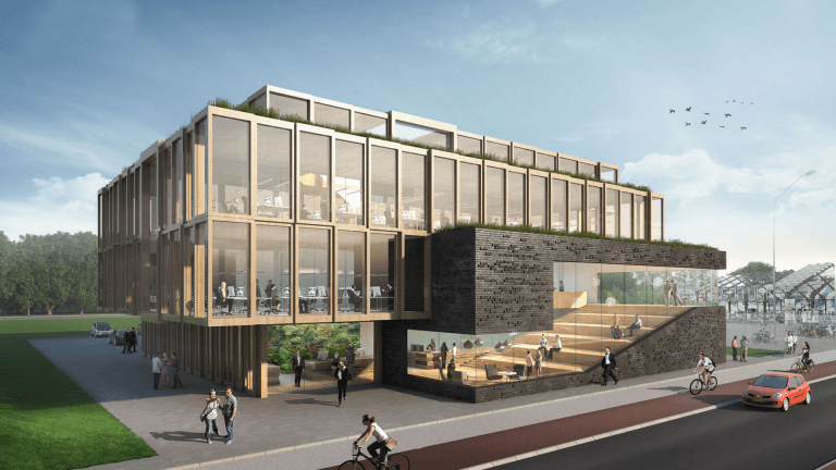 Modern glazen gebouw - HUB Campus