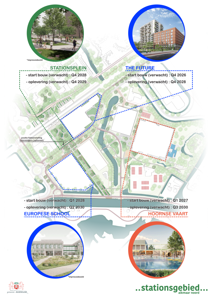 Een kaart van de toekomstige versie van Stationsgebied Alkmaar Noord